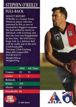 1995 Select AFL #232 Stephen O’Reilly Back